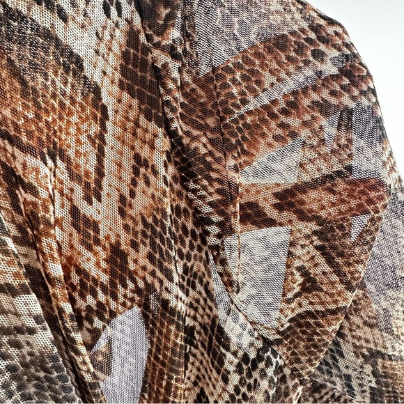 Brown Tan Long Sleeve Wrap Bodycon Dress - Picture 6 of 8